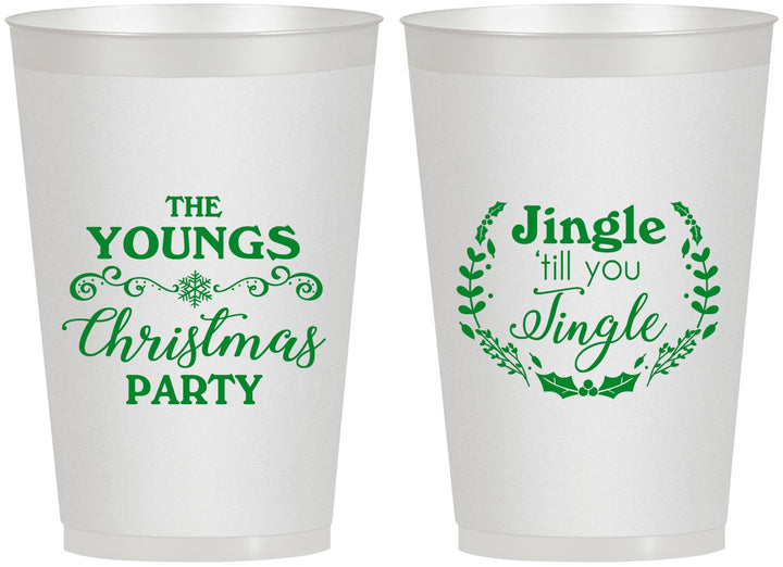 Personalized Christmas 12 oz Frosted Cups - Jingle Til You Jingle | 280063