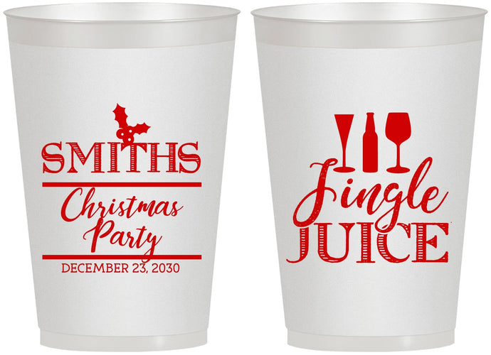 Personalized Christmas 12 oz Frosted Cups - Jingle Juice | 280066