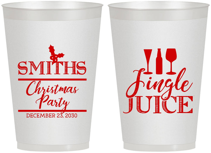 Personalized Christmas 12 oz Frosted Cups - Jingle Juice | 280066