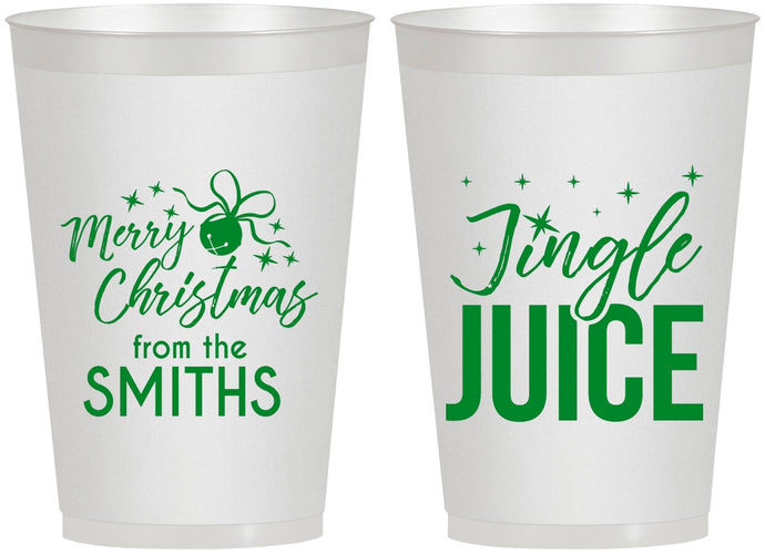 Personalized Christmas 12 oz Frosted Cups - Jingle Juice | 280067