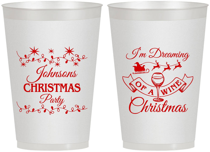 Personalized Christmas 12 oz Frosted Cups - Wine | 280068