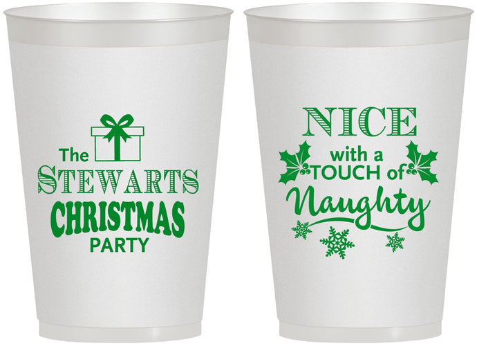 Personalized Christmas 12 oz Frosted Cups - Naughty Or Nice | 280069