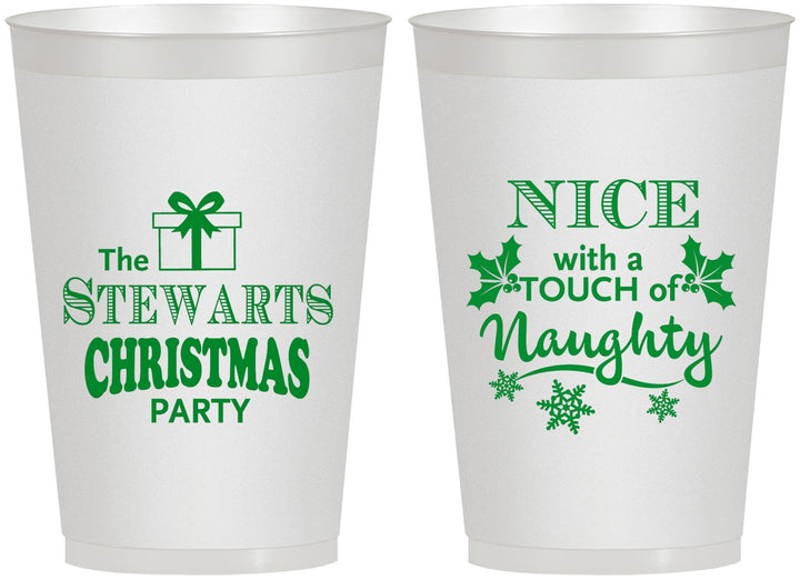Personalized Christmas 12 oz Frosted Cups - Naughty Or Nice | 280069