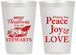 Personalized Christmas 12 oz Frosted Cups - Peace Joy Love | 280070