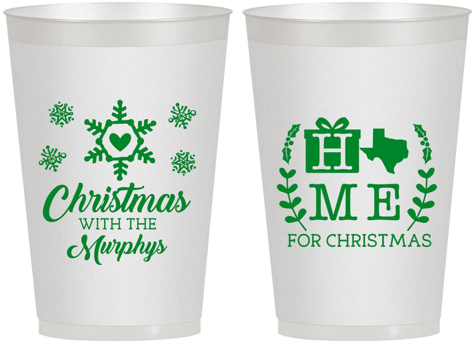 Personalized Christmas 12 oz Frosted Cups - Texas | 280075