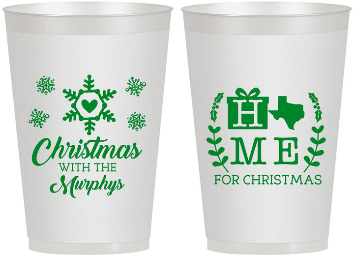 Personalized Christmas 12 oz Frosted Cups - Texas | 280075