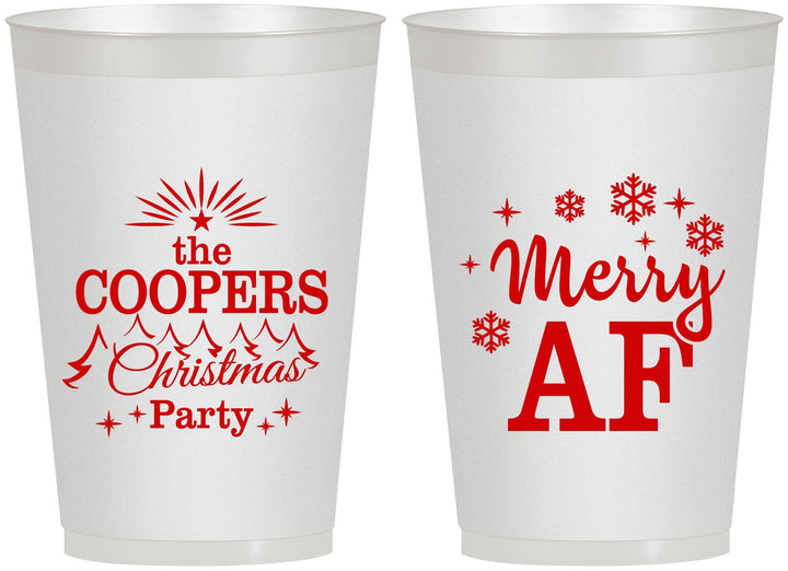 Personalized Christmas 12 oz Frosted Cups - Merry Af | 280078
