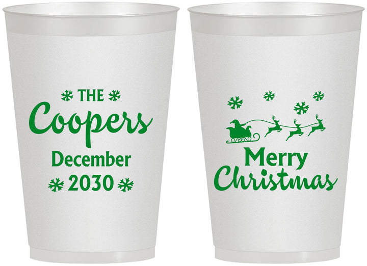 Personalized Christmas 12 oz Frosted Cups - Santa Claus | 280079