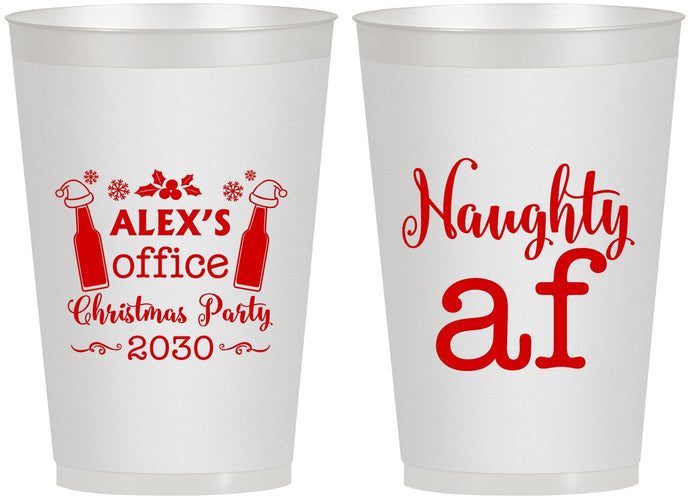 Personalized Christmas 12 oz Frosted Cups - Naughty Af | 280084