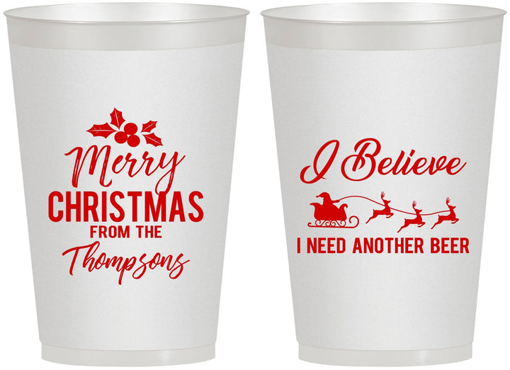 Personalized Christmas 12 oz Frosted Cups - Santa Claus | 280086
