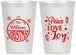 Personalized Christmas 12 oz Frosted Cups - Peace Joy Love | 280094