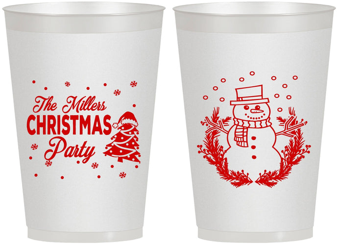 Personalized Christmas 12 oz Frosted Cups - Snowman | 280096