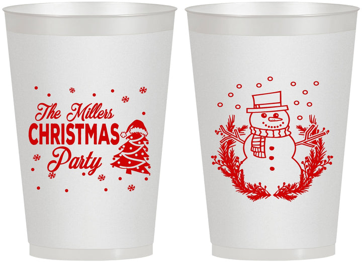 Personalized Christmas 12 oz Frosted Cups - Snowman | 280096