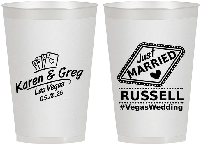 Personalized Wedding 12 oz Frosted Cups - Las Vegas | 285