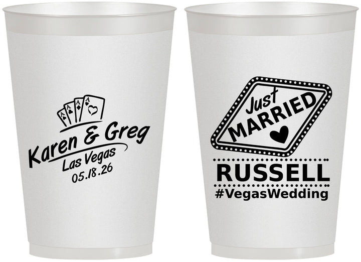 Personalized Wedding 12 oz Frosted Cups - Las Vegas | 285