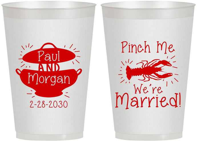 Personalized Wedding 12 oz Frosted Cups - Crawfish Boil | 288