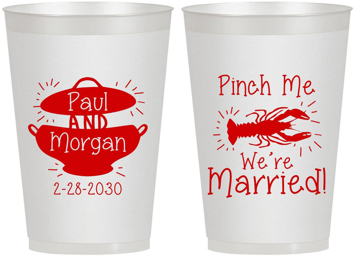 Personalized Wedding 12 oz Frosted Cups - Crawfish Boil | 288