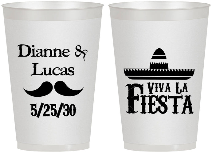 Personalized Wedding 12 oz Frosted Cups - Viva La Fiesta | 299