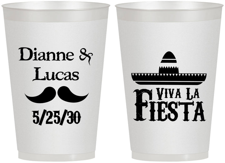 Personalized Wedding 12 oz Frosted Cups - Viva La Fiesta | 299