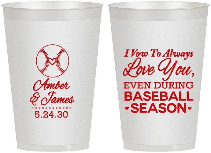 Personalized Wedding 12 oz Frosted Cups - Baseball | 303