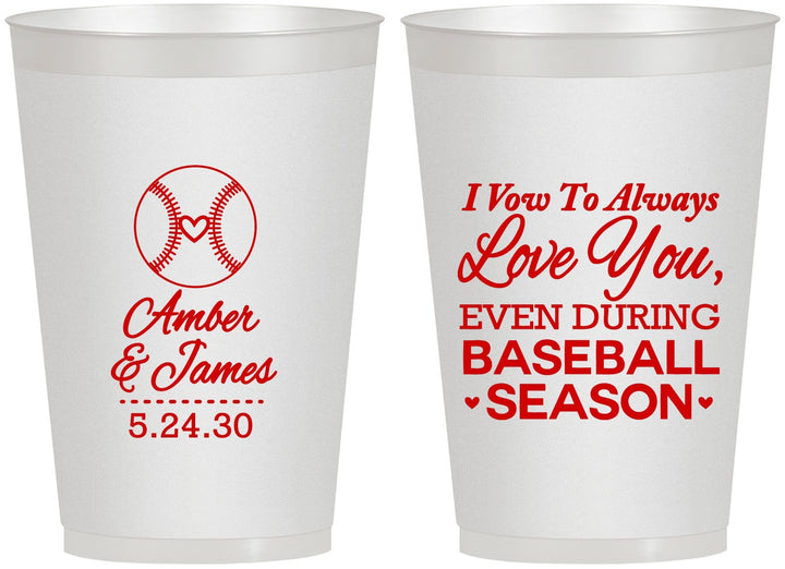 Personalized Wedding 12 oz Frosted Cups - Baseball | 303