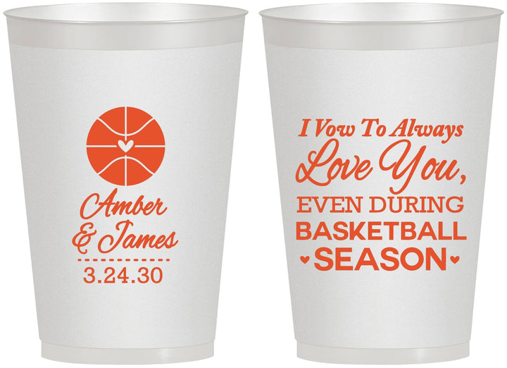 Personalized Wedding 12 oz Frosted Cups - Basketball | 304
