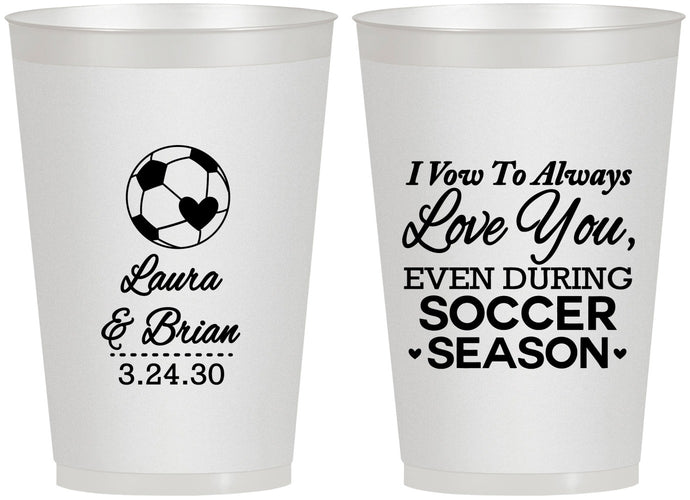 Personalized Wedding 12 oz Frosted Cups - Soccer | 307
