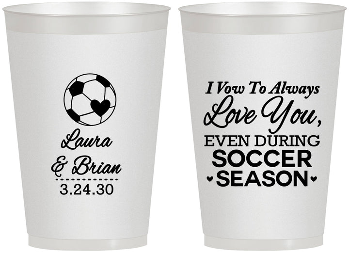 Personalized Wedding 12 oz Frosted Cups - Soccer | 307