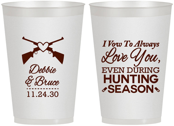Personalized Wedding 12 oz Frosted Cups - Hunting | 308