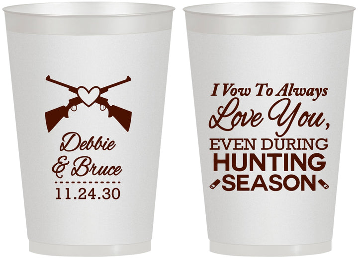 Personalized Wedding 12 oz Frosted Cups - Hunting | 308