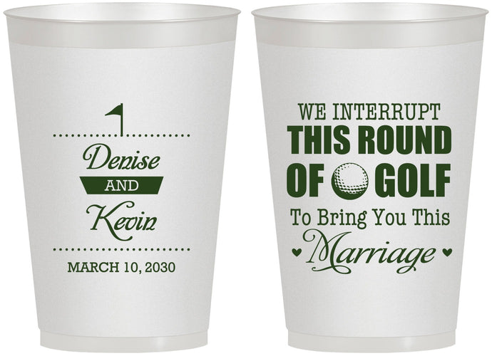 Personalized Wedding 12 oz Frosted Cups - We Interrupt Golf | 309