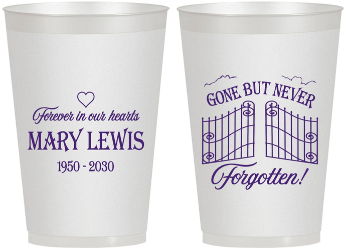 Personalized Memorial 12 oz Frosted Cups - Gone But Never Forgotten | 310001