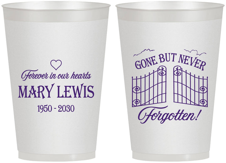 Personalized Memorial 12 oz Frosted Cups - Gone But Never Forgotten | 310001