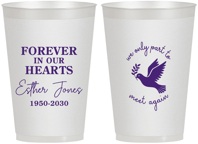 Personalized Memorial 12 oz Frosted Cups - Forever In Our Hearts | 310003