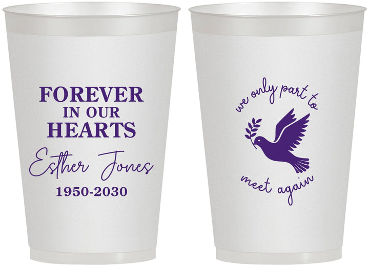 Personalized Memorial 12 oz Frosted Cups - Forever In Our Hearts | 310003
