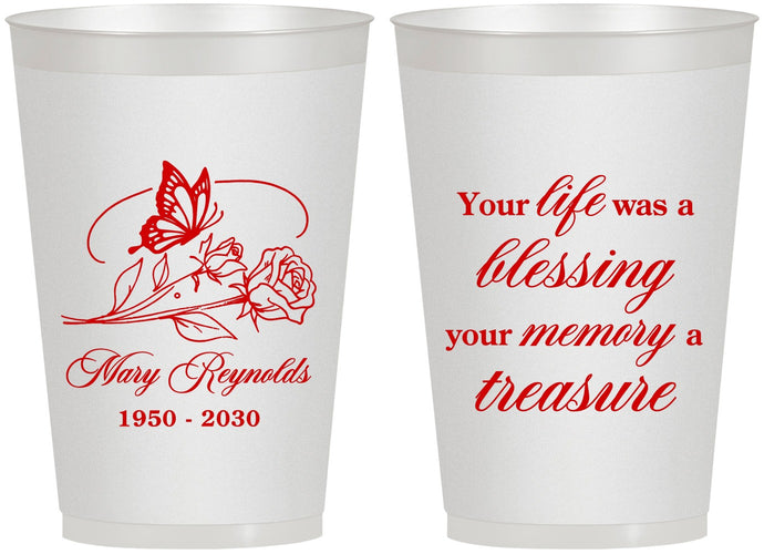 Personalized Memorial 12 oz Frosted Cups - Life Blessing Memory | 310005