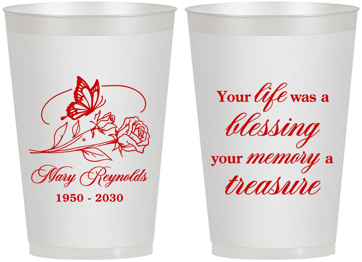 Personalized Memorial 12 oz Frosted Cups - Life Blessing Memory | 310005