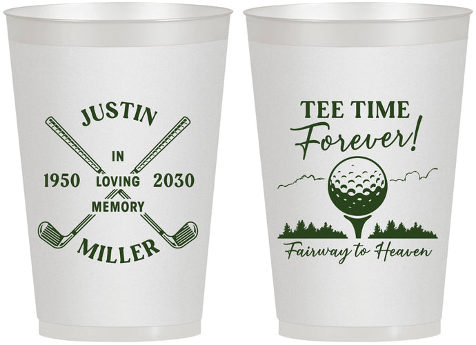 Personalized Memorial 12 oz Frosted Cups - Fairway To Heavens | 310007