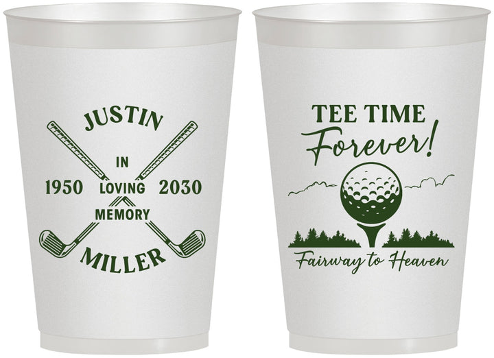 Personalized Memorial 12 oz Frosted Cups - Fairway To Heavens | 310007