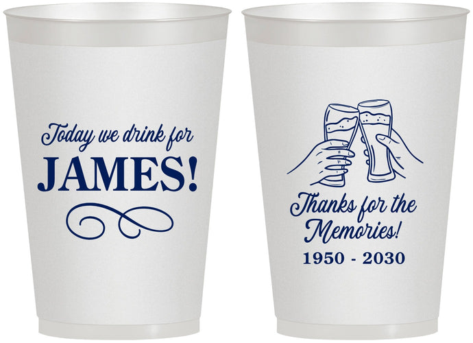 Personalized Memorial 12 oz Frosted Cups - Thanks For The Memories | 310011