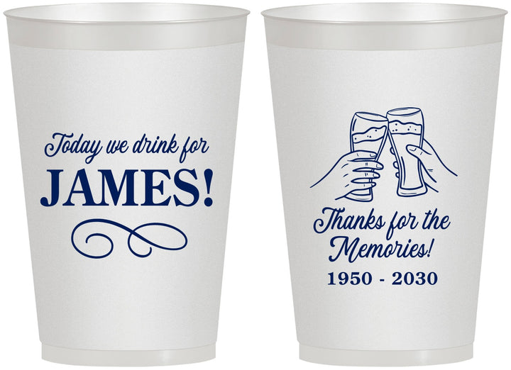 Personalized Memorial 12 oz Frosted Cups - Thanks For The Memories | 310011