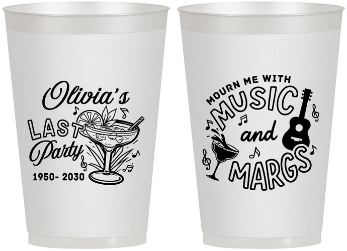 Personalized Memorial 12 oz Frosted Cups - Mourn Me With Music | 310012