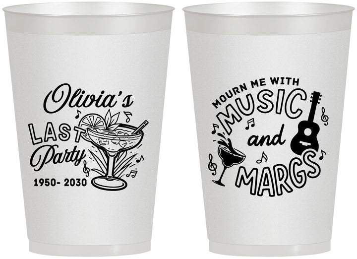 Personalized Memorial 12 oz Frosted Cups - Mourn Me With Music | 310012