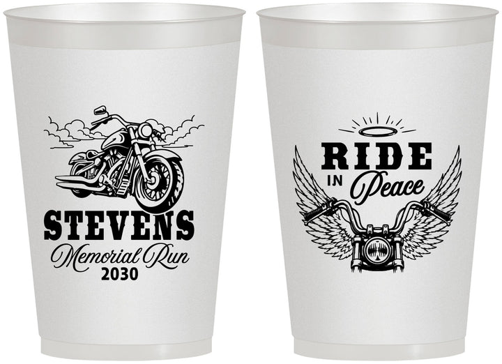 Personalized Memorial 12 oz Frosted Cups - Ride In Peace | 310015