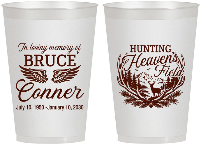 Personalized Memorial 12 oz Frosted Cups - Hunting Heavens Field | 310021