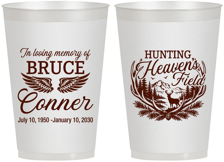 Personalized Memorial 12 oz Frosted Cups - Hunting Heavens Field | 310021