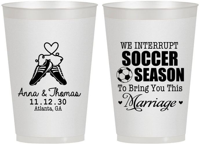 Personalized Wedding 12 oz Frosted Cups - We Interrupt Soccer | 311
