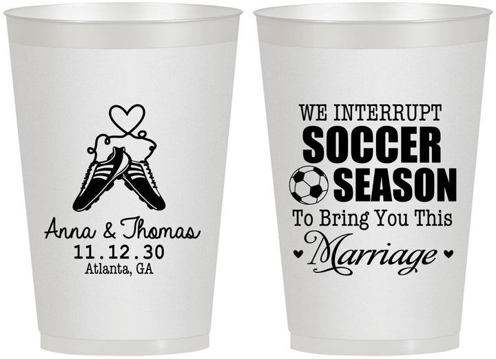Personalized Wedding 12 oz Frosted Cups - We Interrupt Soccer | 311