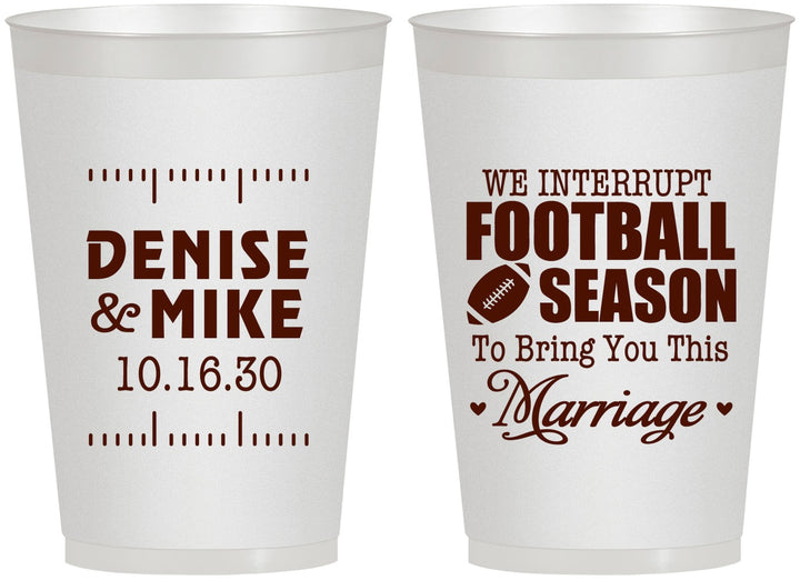 Personalized Wedding 12 oz Frosted Cups - We Interrupt Football | 314