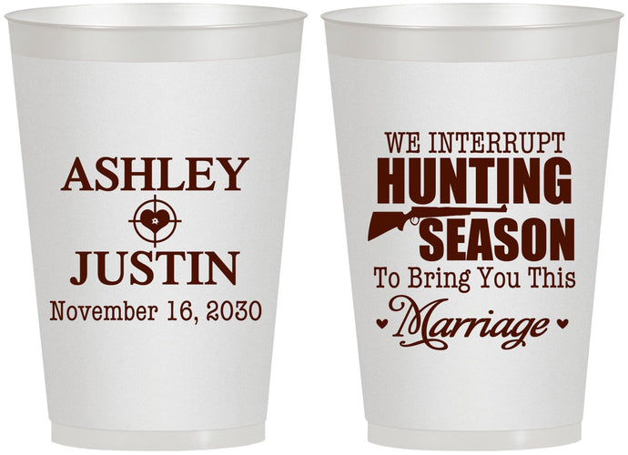 Personalized Wedding 12 oz Frosted Cups - We Interrupt Hunting | 316
